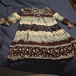 Floral Patterned Kids Dress